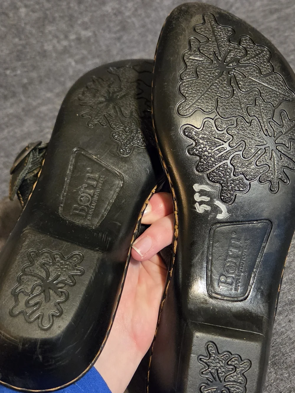 Børn Black Leather Thong Sandals